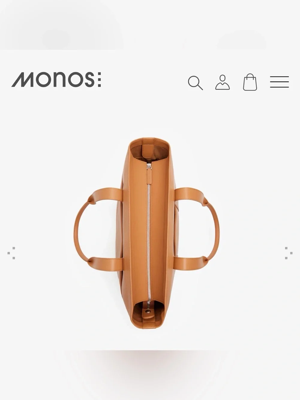 Monos Vegan Leather Metro Tote in Saddle Tan
